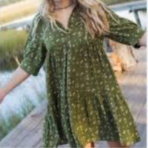 NATURAL LIFE Green Floral Mini Dress